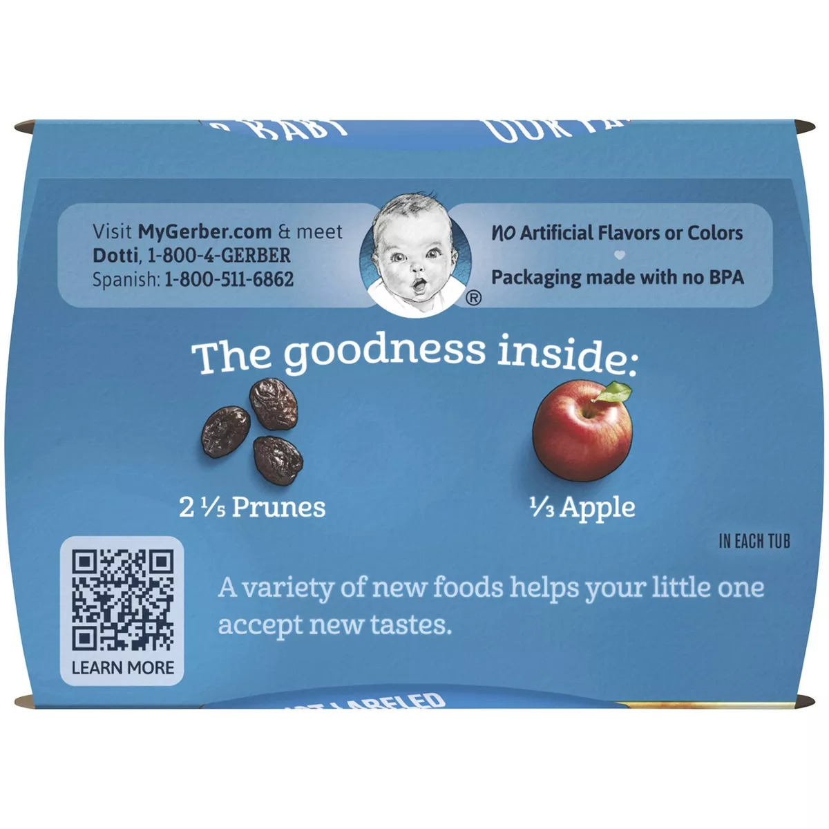 Gerber Sitter 2nd Foods Prune & Apple Baby Meals Tubs - 2ct/4oz Each