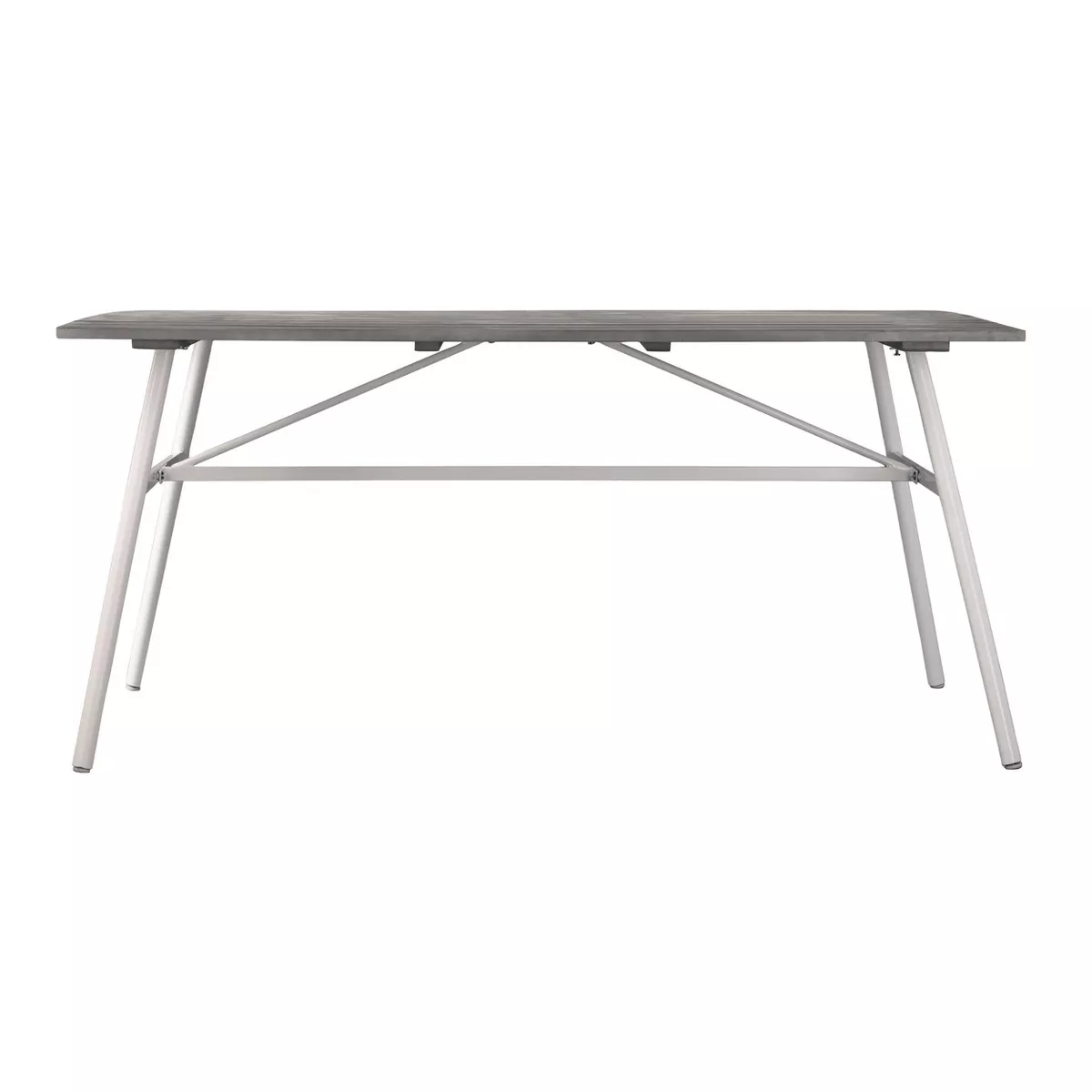 4-Person Francyne Indoor/Outdoor Rectangular Dining Table Gray and White - Aiden Lane