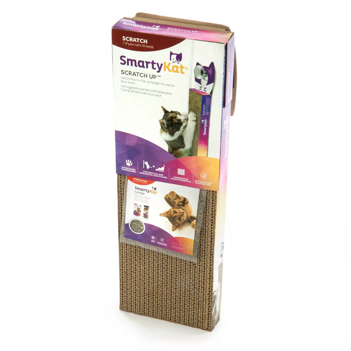 SmartyKat Scratch Up Hanging Single Corrugate Cat Scratcher - 4pk