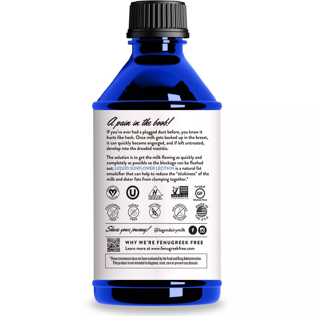 Legendairy Milk Liquid Sunflower Lecithin Lactation Supplement - 12 fl oz