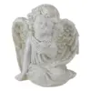 Northlight 6" Ivory Sitting Cherub Angel Girl with Bird Outdoor Patio Garden Statue