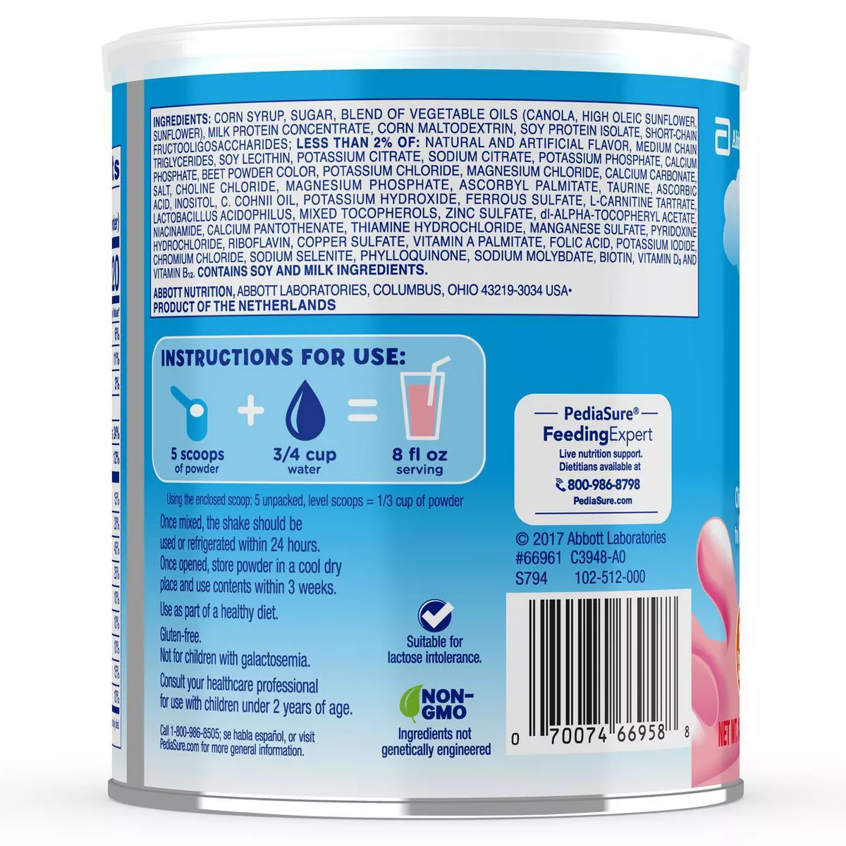 PediaSure Grow & Gain 3pk Non-GMO Strawberry Shake Mix Powder - 42.3oz