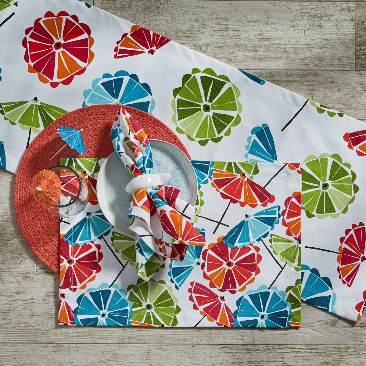 Split P Parasol Table Runner - 72''L - White