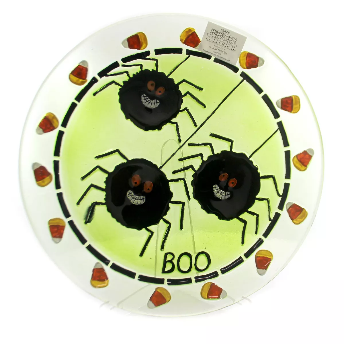 Tabletop 13.0" Spider Fused Plate 13 Inch Round Halloween Platter Gallerie Ii - Serving Platters