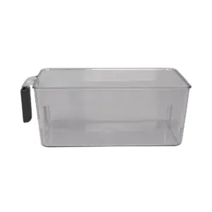 Home Basics Large Pull-Out Plastic Storage Bin with Soft Grip Handle, Clear