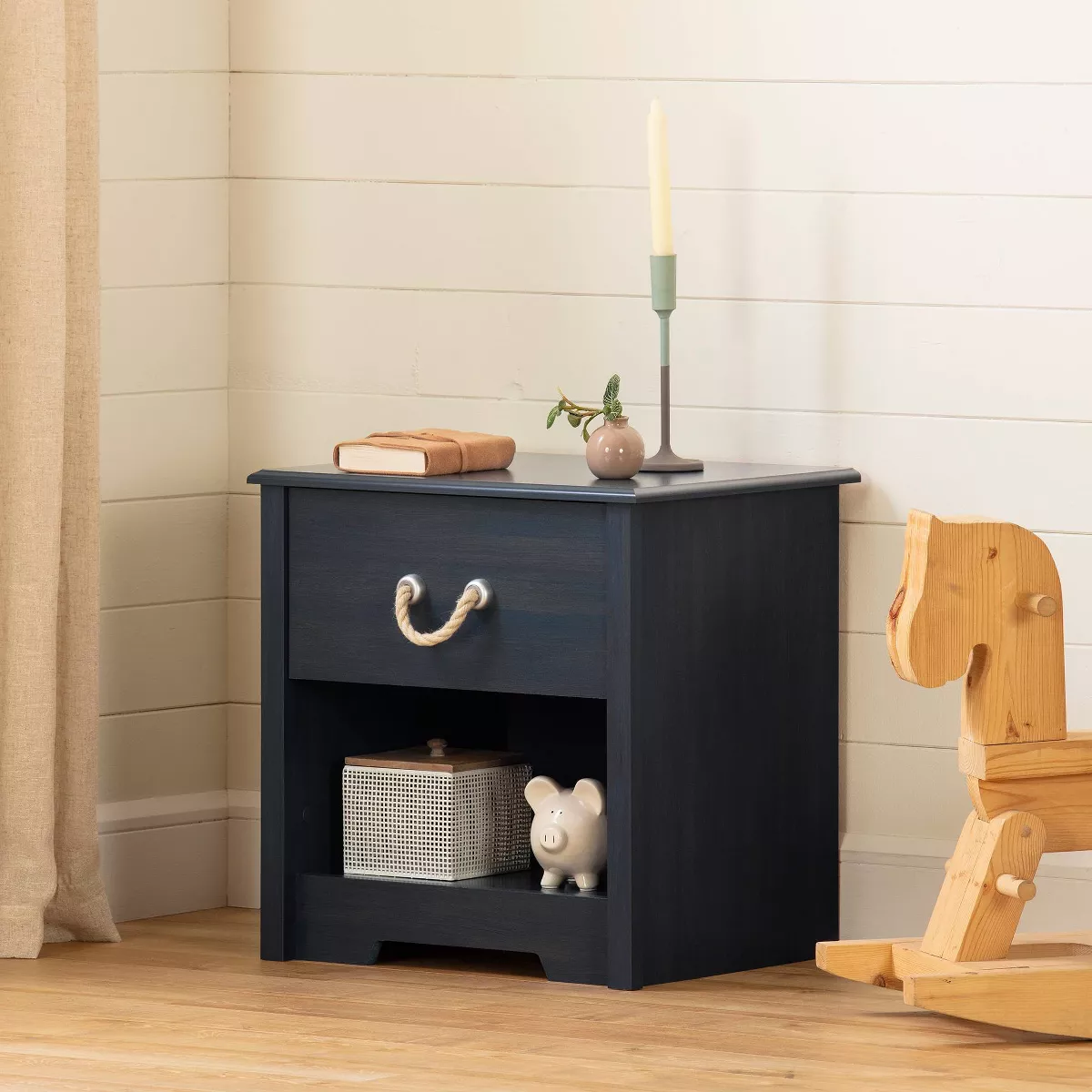 Navali 1-Drawer Nightstand Blueberry - South Shore