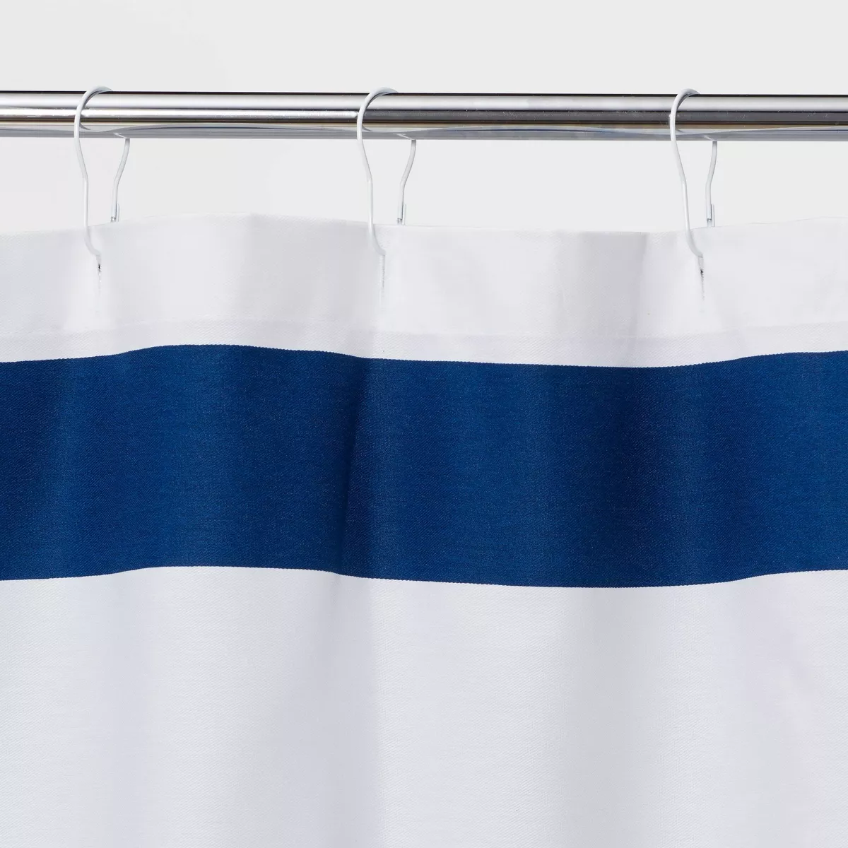 Rugby Stripe Shower Curtain White/Blue Cool - Room Essentials™