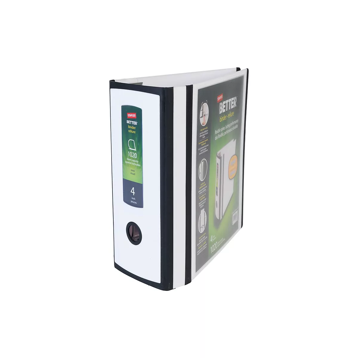 Staples Better 4-inch 3 Ring View Binder White 1618005