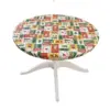 Lakeside Christmas Elves Custom Fit Round Tablecloth Cover for the Holidays