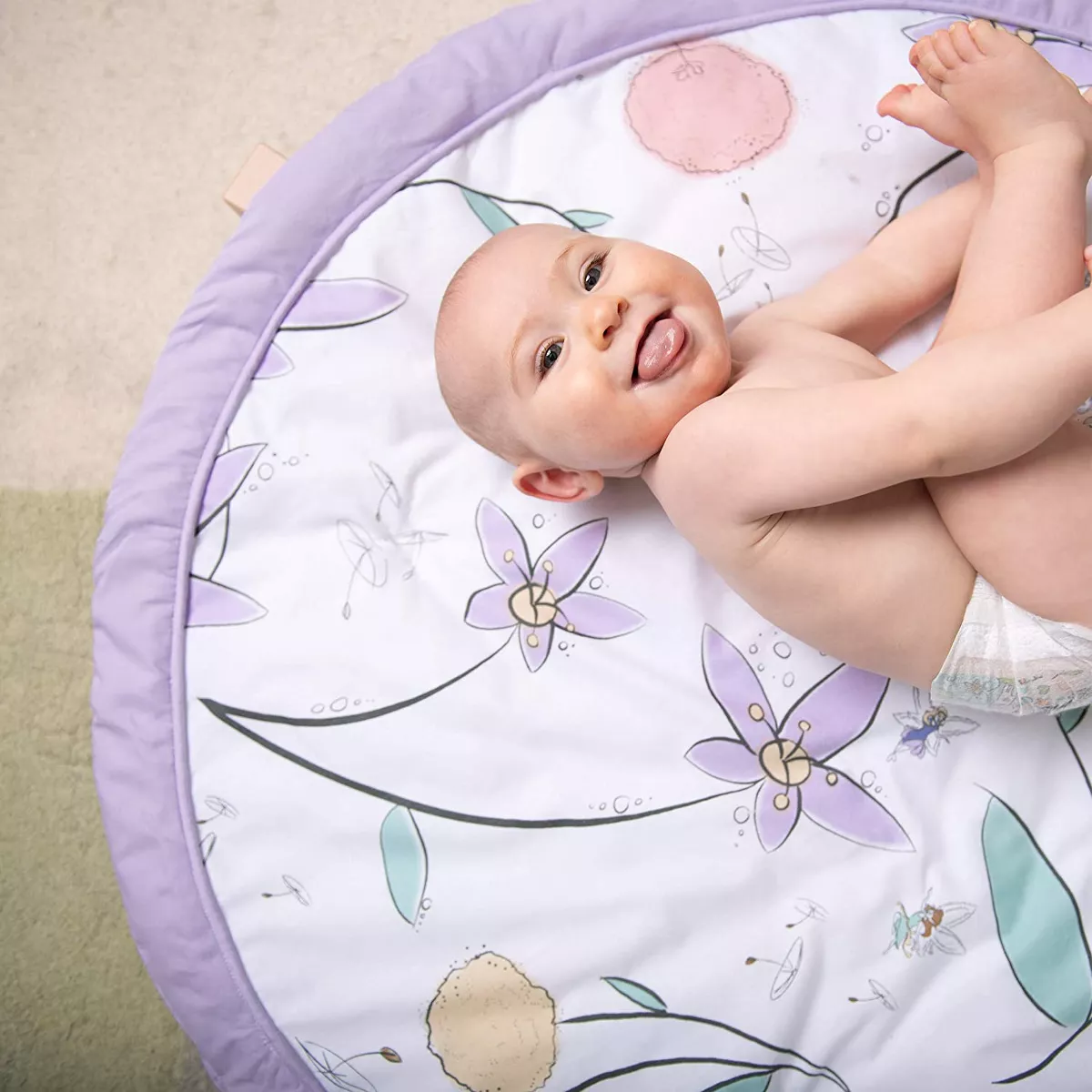 JumpOff Jo - Round Baby Floor Mat for Tummy Time, Play, and More, 36
