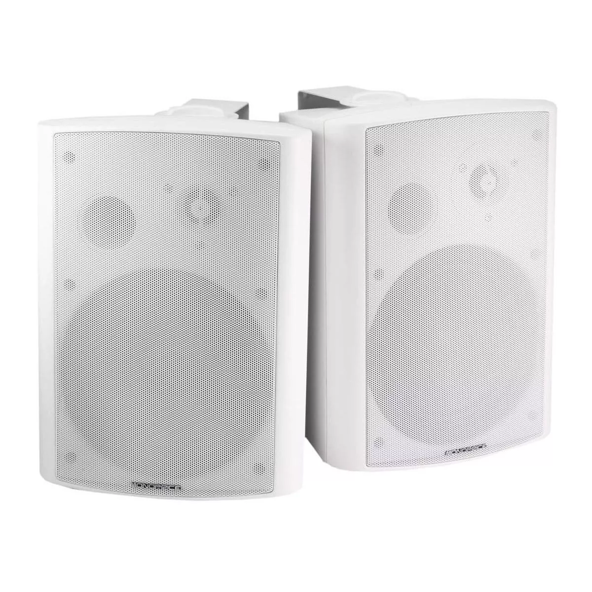 Monoprice 2-Way Active Wall Mount Speakers (Pair) 25W White