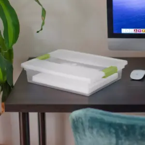 Sterilite Clip Storage Box Green