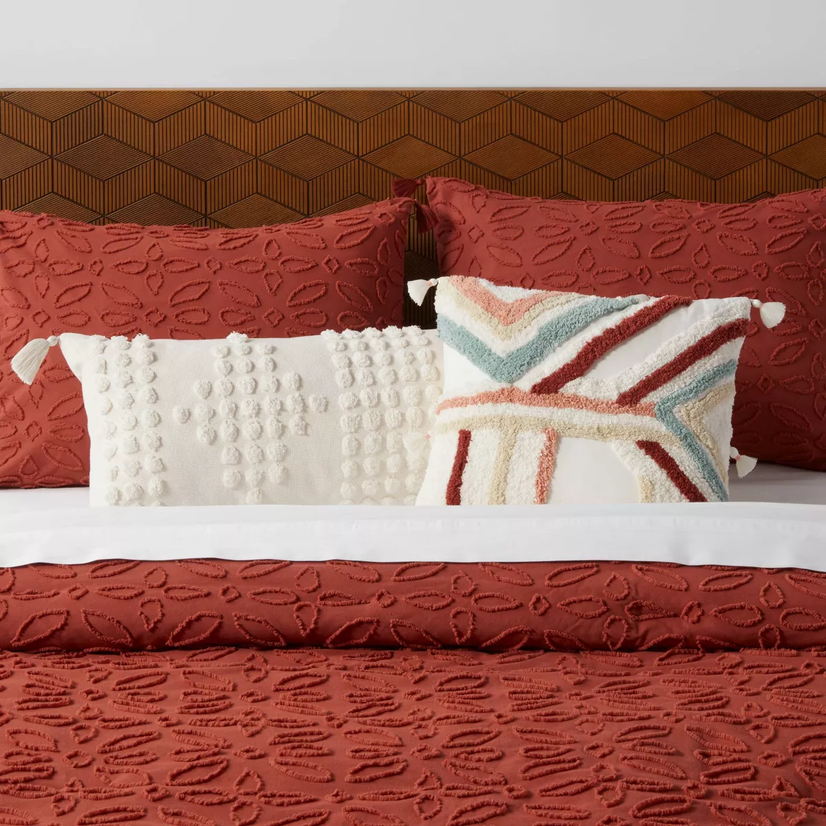 Oversized Oblong Tufted Diamond Throw Pillow Cream - Opalhouse™