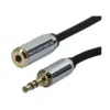 Monoprice Audio Cable - 6 Feet - Black | 3.5mm Male Plug to 3.5mm Female Jack Extension Cable for Mobile, Gold Plated