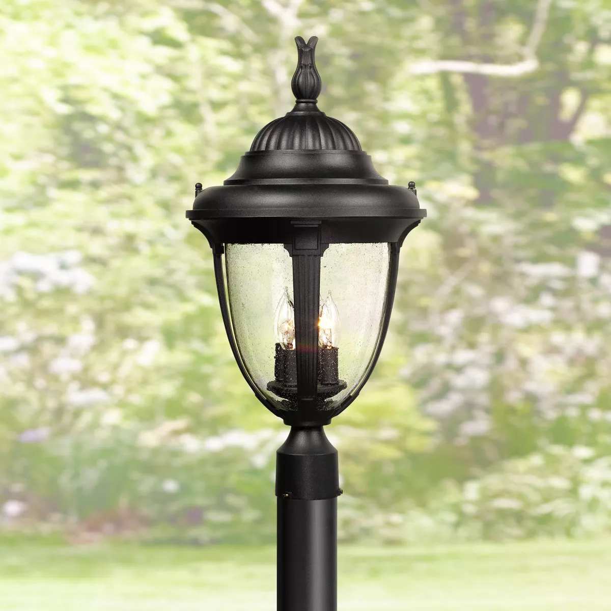 John Timberland Outdoor Post Light Fixture Black Colonial 24 1/2