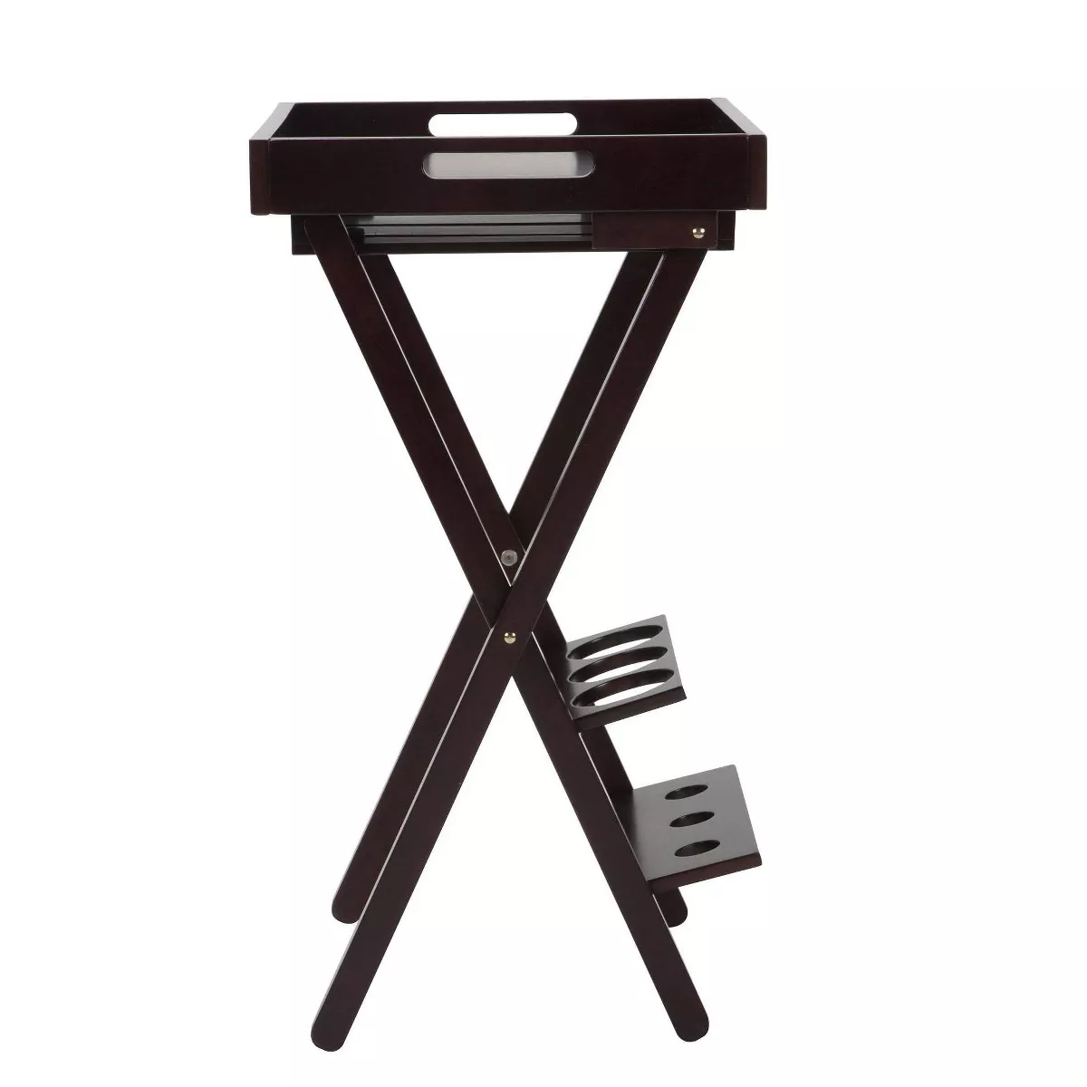 Wood Folding Wine Rack with Removable Tray Espresso - Room and Joy