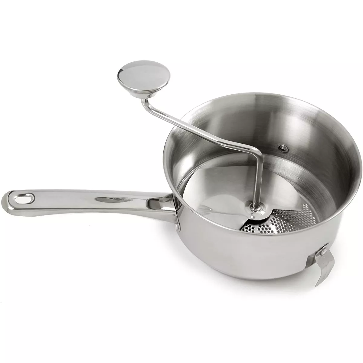 Norpro Handheld Stainless Steel Multi Purpose Food Mill Potato Ricer Tomato Strainer Apple Grinder Baby Food Maker, Silver