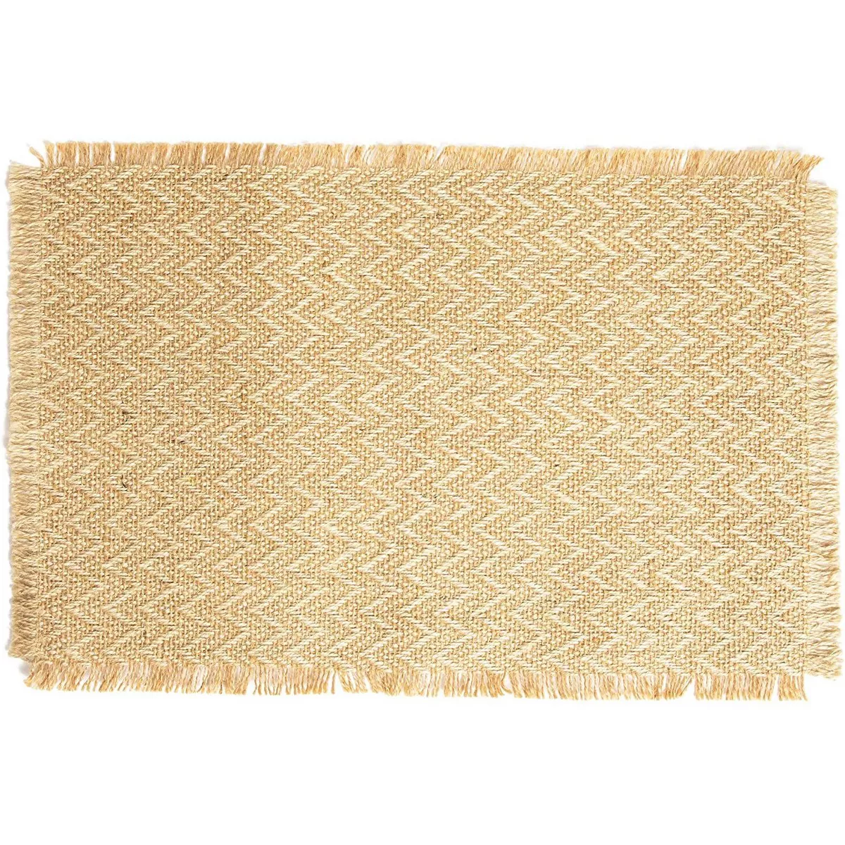 Natural Jute Table Placemats Set of 4 Dining Table Mat for Kitchen Party Decor (17.75 x 12 in)