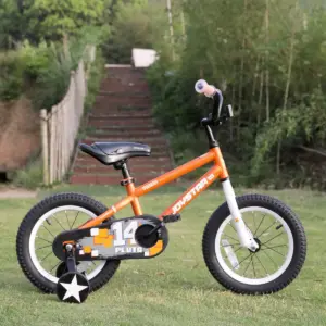 Joystar Pluto 14 Inch Kids Toddler Bike Bicycle with Training Wheels, Rubber Tires, and Coaster Brake, Ages 3 to 5, Orange