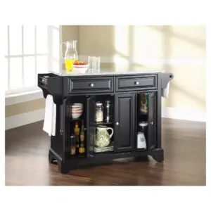 LaFayette Solid Granite Top Kitchen Island - Black - Crosley