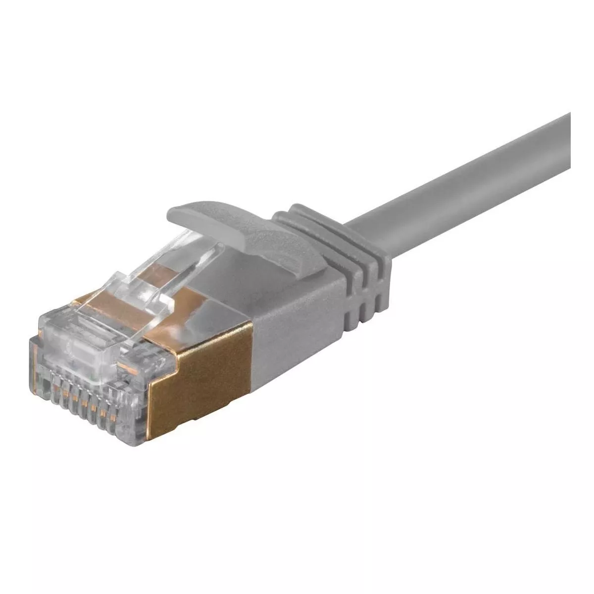 Monoprice SlimRun Cat6A Ethernet Patch Cable - Network Internet Cord - RJ45, Stranded, STP, Pure Bare Copper Wire, 36AWG, 30ft, Gray