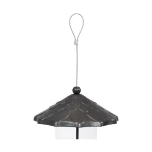 Sunnydaze Decor Wild Bird Seed Feeder with Acorn Style Roof - Gray - 13