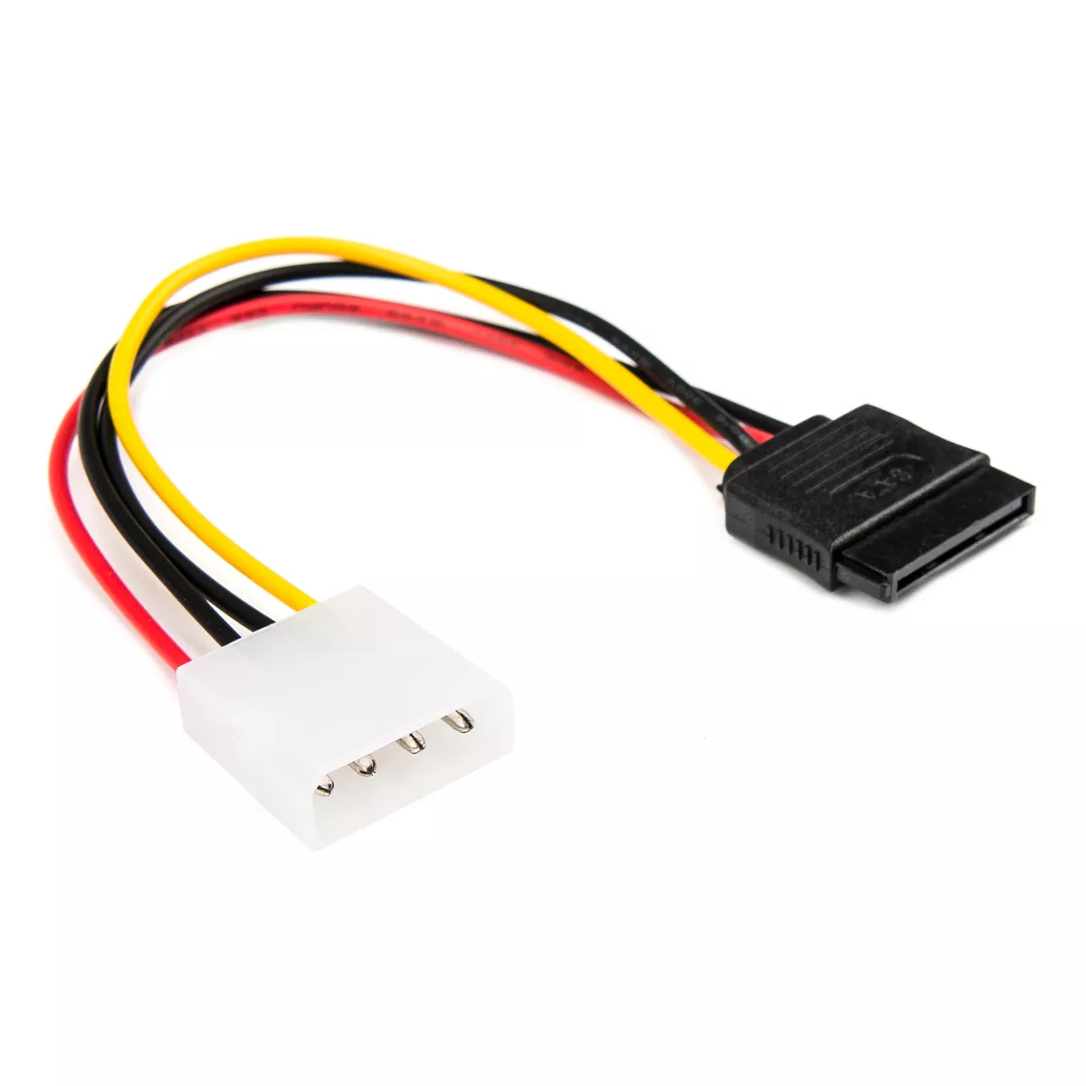Rocstor Premium 6in 4 Pin Molex to Left Angle SATA Power Cable Adapter - LP4 - SATA Power Adapter C