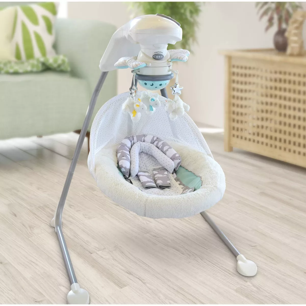 GO By Goldbug Clouds Duo Head Support And Strap Cover Set For Car Seat, Stroller, Bouncer
