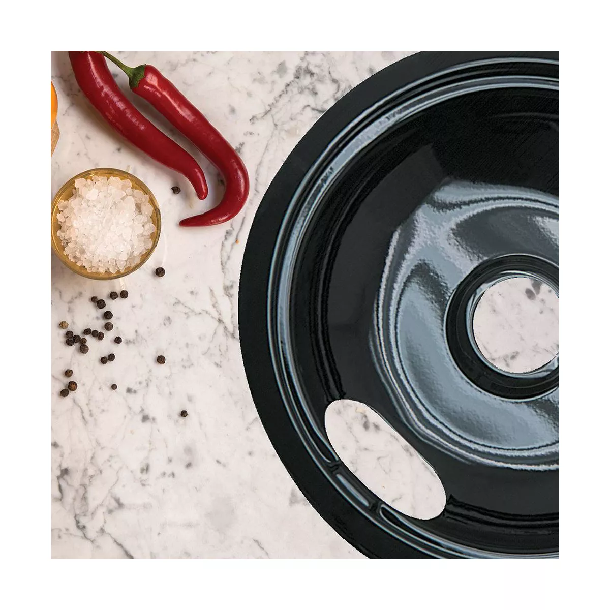 Range Kleen 2pc Porcelain Style A Drip Bowls Black
