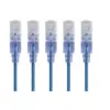 Monoprice Cat6A Ethernet Patch Cable - 2 Feet - Blue | Network Internet Cord - (5 Pack) RJ45, Stranded, UTP, Pure Bare Copper Wire, 30AWG - SlimRun