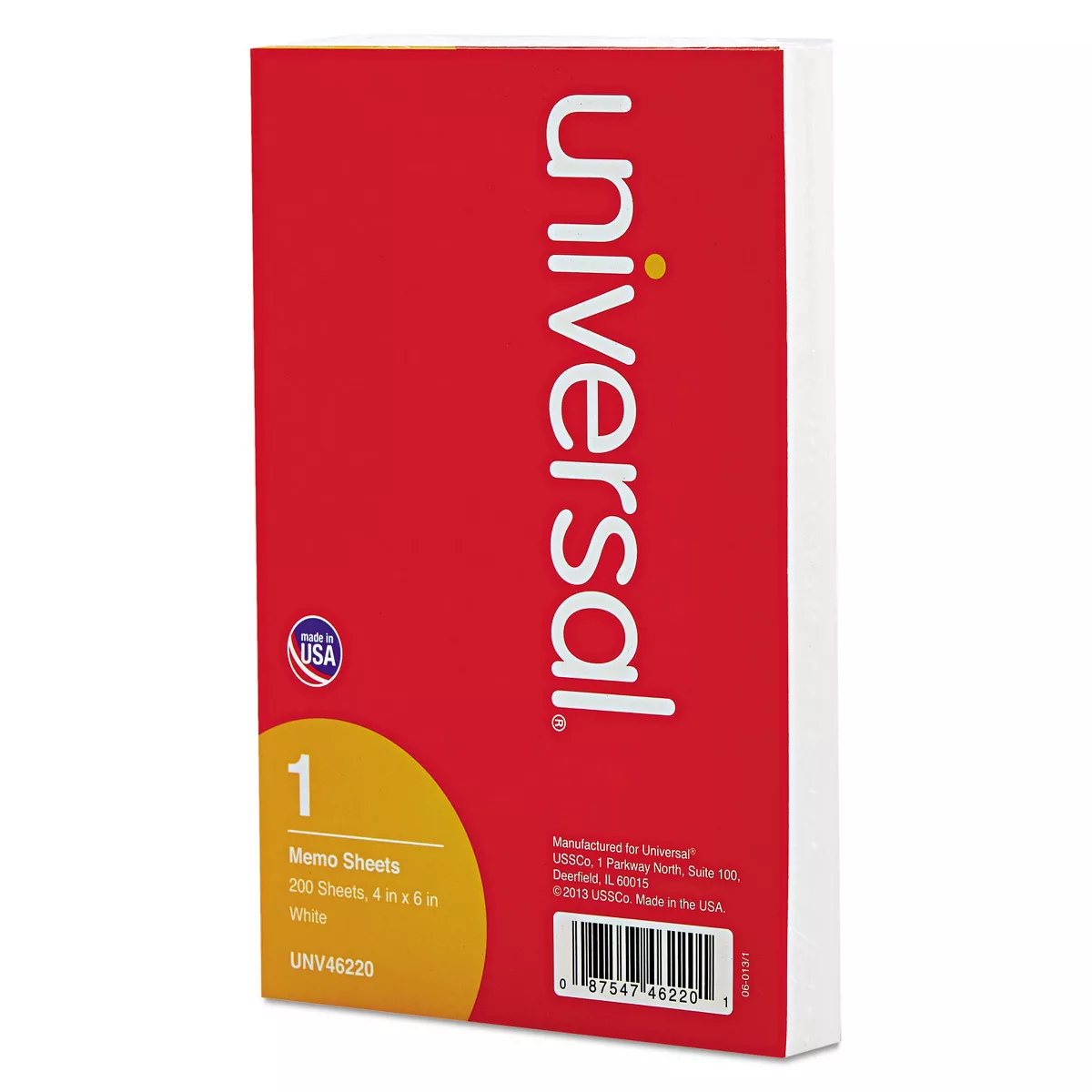 UNIVERSAL Loose Memo Sheets 4 x6 White 200 Sheets/Pack 46220
