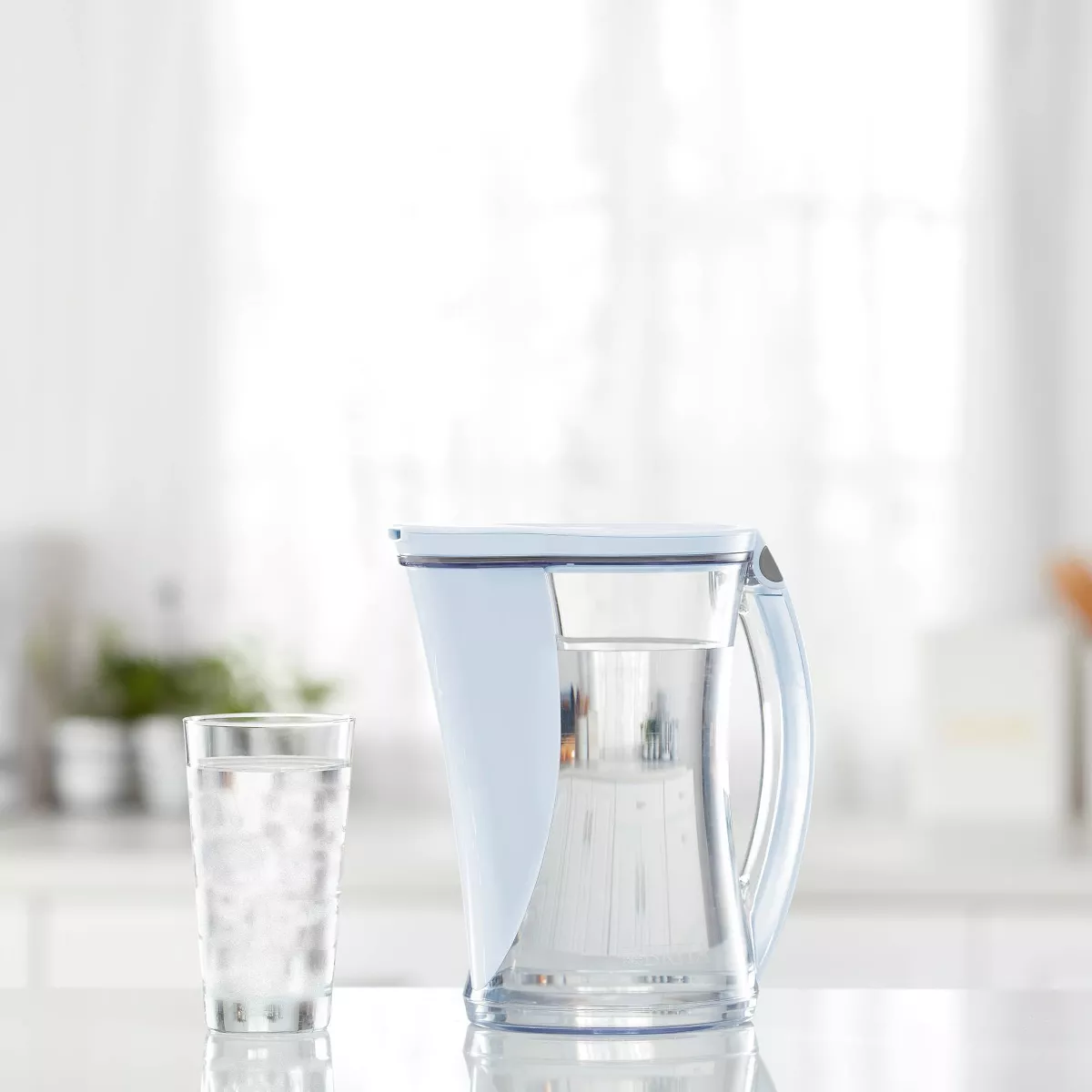 Brita 12-Cup Stream Filter As You Pour Water Pitcher with 1 Filter, Cascade - BPA Free – Ice