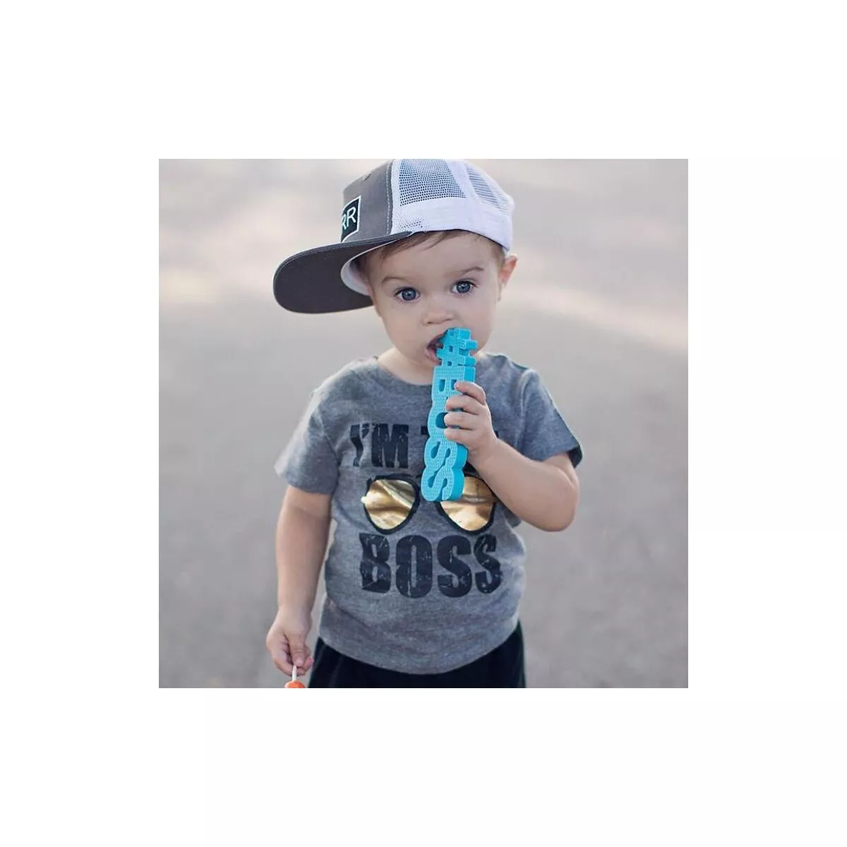 Hudson & Heart Company #Boss Teetheword Baby Teether - Blue 2.9oz