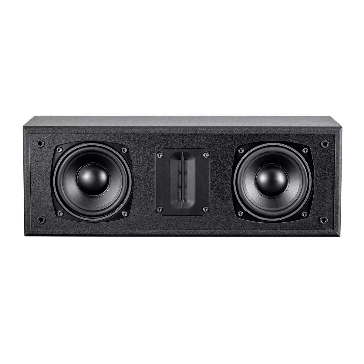 Monoprice MP-C65RT Center Channel Speaker - Black With Dual 4.5 Woofers, Ribbon Tweeter, Compact Design