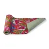 TAG 14.5" x 72" Fiori Runner Hand Screen Printed Reversible Floral Design With Green Backing Table Home Decor