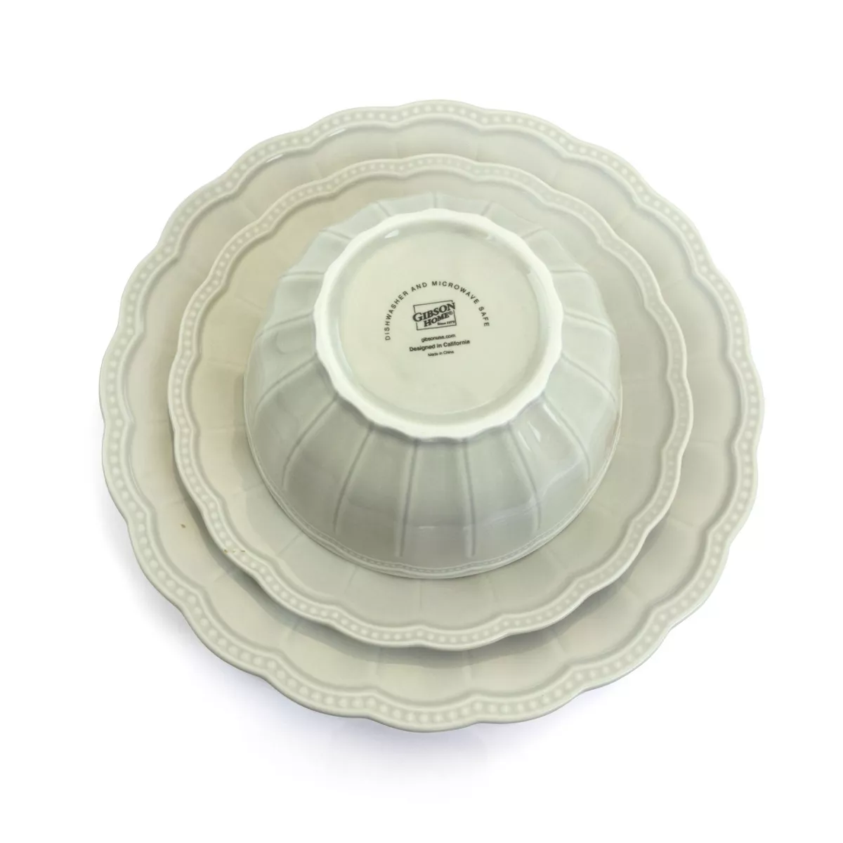 Gibson Ultra 12 Piece Fine Ceramic Dinnerware Set in Mint