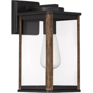 John Timberland Modern Farmhouse Outdoor Wall Light Fixture Dark Bronze Wood Grain 11 1/2