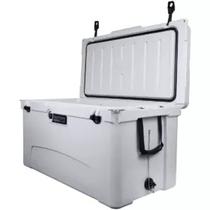 Driftsun Heavy Duty Rotomolded Thermoplastic UV Resistant Portable Commercial Grade 110 Quart Insulated Hard Ice Chest Beverage Cooler, Grey