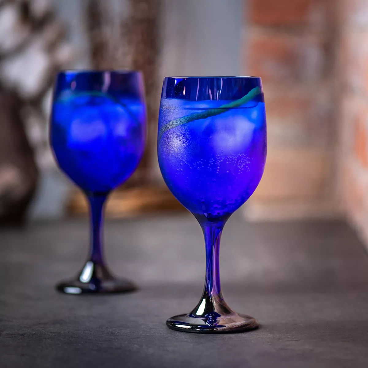 Libbey Glass Goblets 11.5oz Blue - Set of 12