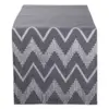 70" x 14" Polyester Embroidered Chevron Table Runner Gray - Design Imports