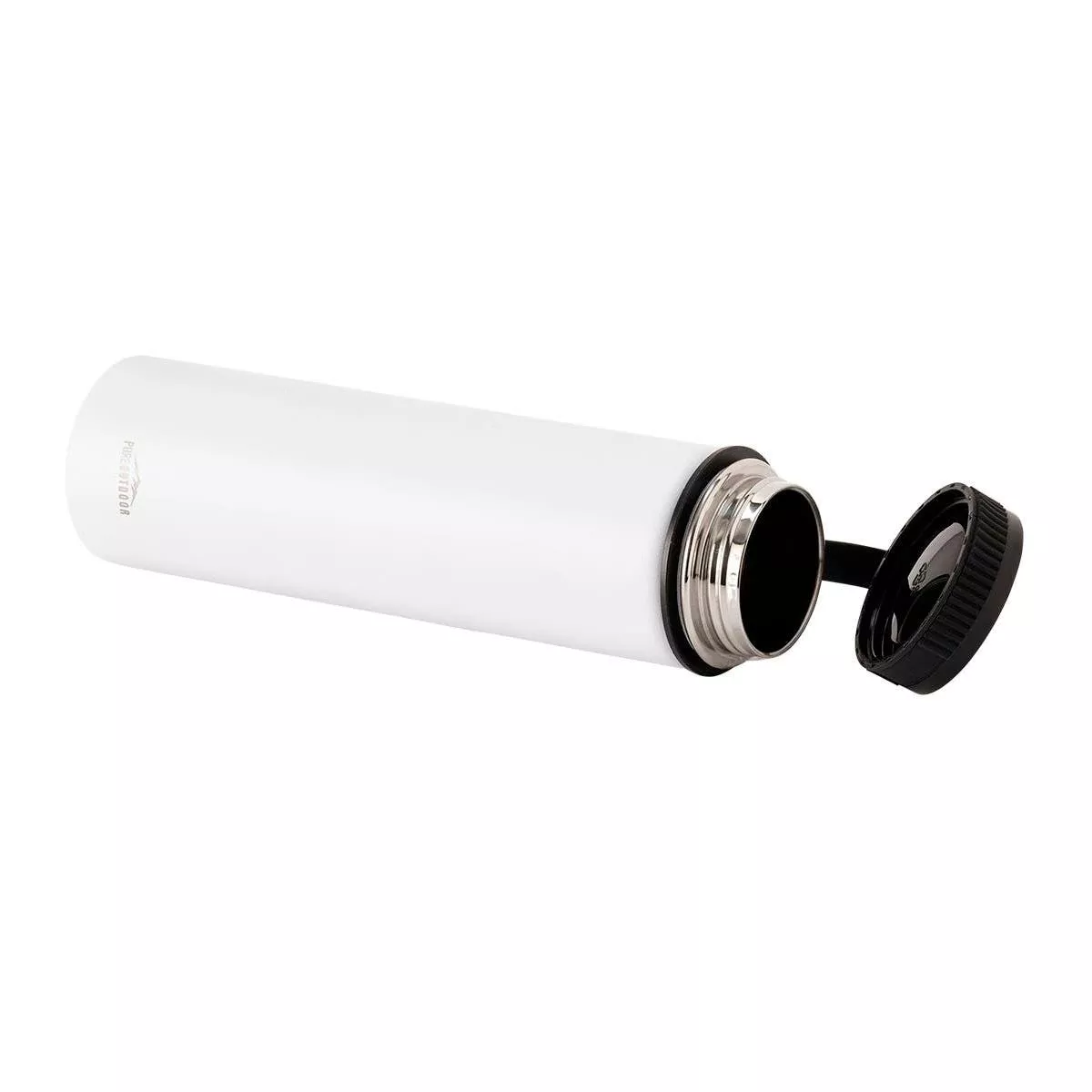 Monoprice Vacuum Sealed 25 fl. oz. Wide-Mouth Water Bottle - White, Keeps Drinks Cold or Hot, Sweatproof, Durable Construction