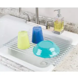 iDESIGN Metro Aluminum Over Sink Drain Board Silver