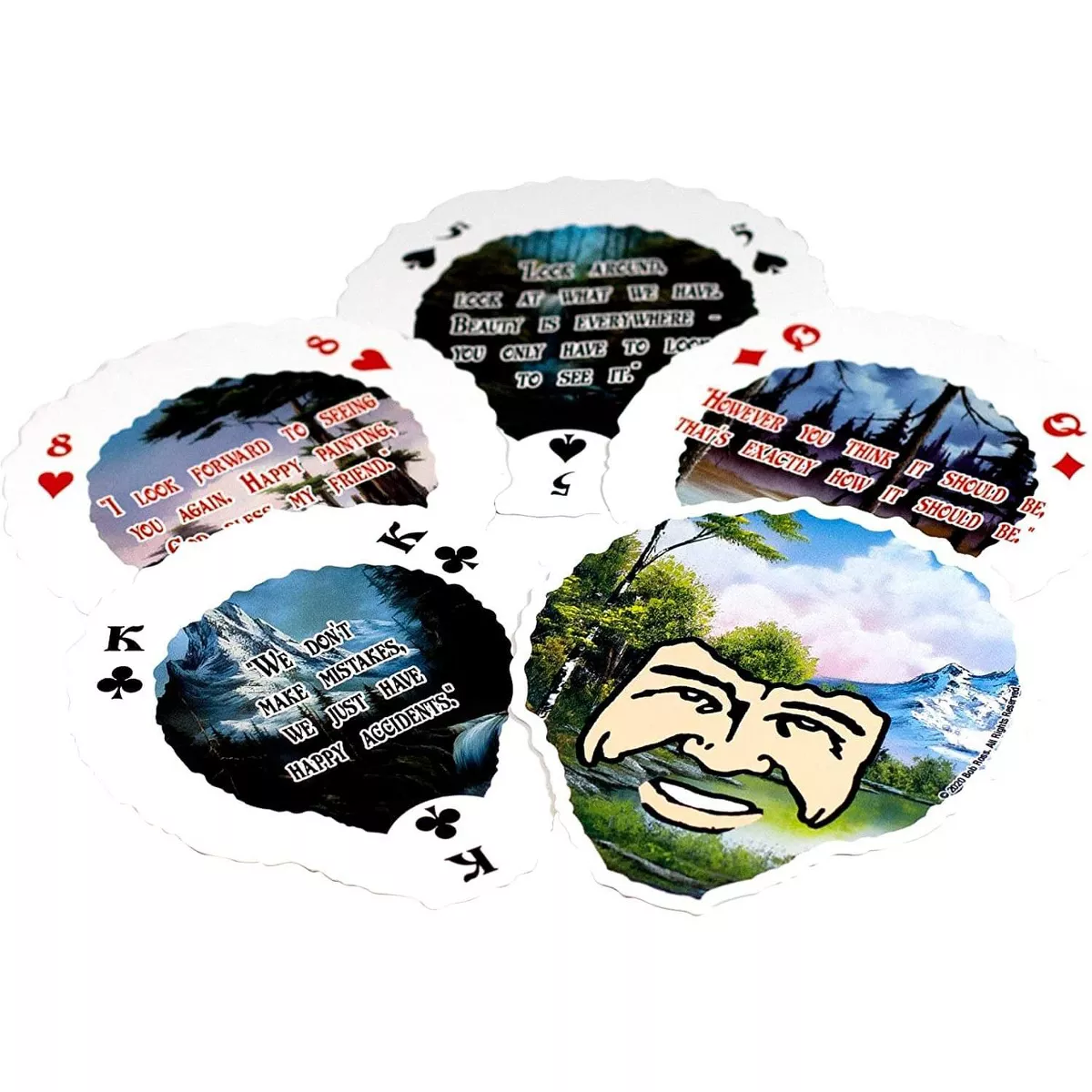NMR Distribution Bob Ross-Shaped Playing Cards 52 Card Deck with 2 Jokers
