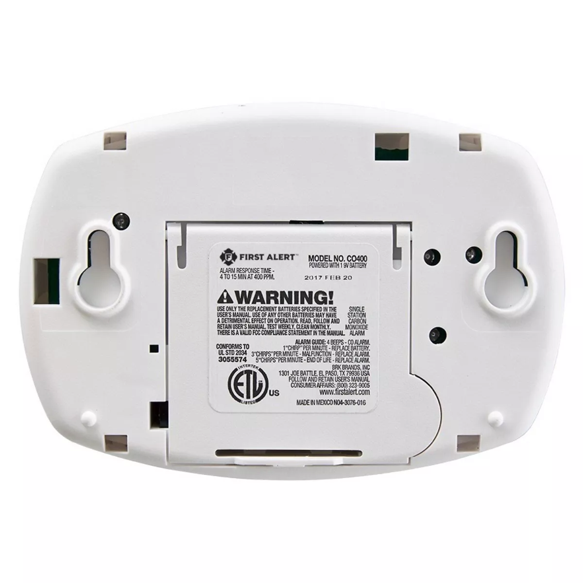 First Alert 3pk Battery CO Alarm