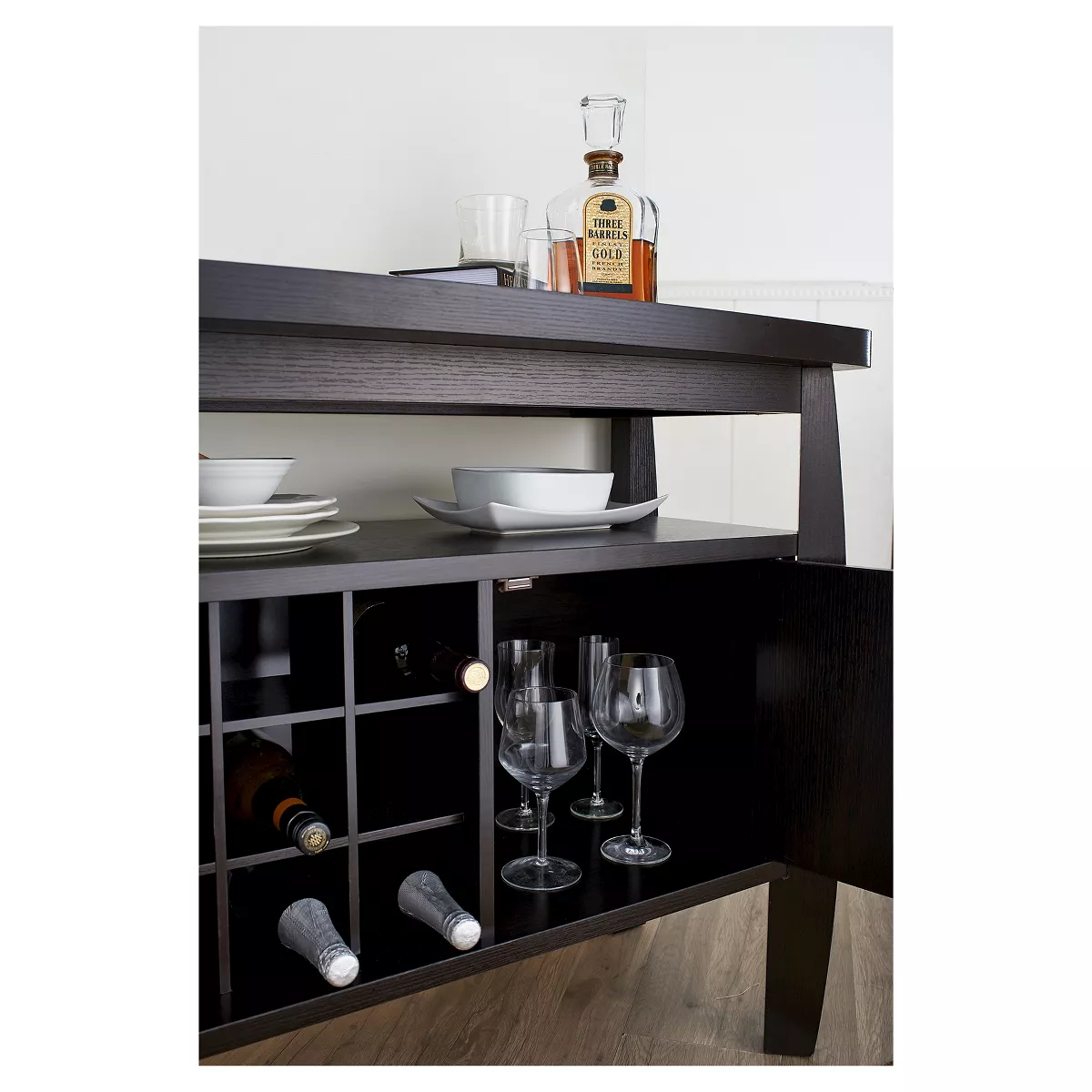 Angla Modern Bold Curved Dining Buffet Espresso - HOMES: Inside + Out
