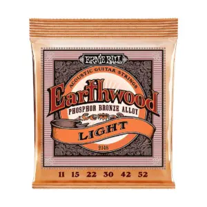 Ernie Ball 2148 Earthwood Phosphor Bronze Light Acoustic Guitar Strings 3-Pack