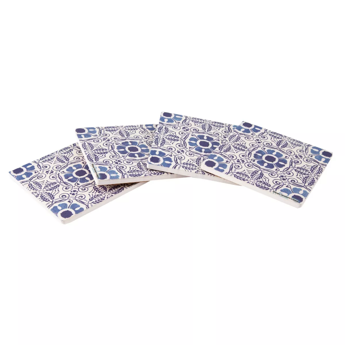 4pk Cork Marrakesh Coaster Set Blue - Thirstystone