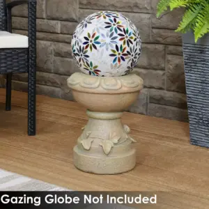 Sunnydaze Vintage Vine and Leaf Indoor/Outdoor Column-Style Gazing Globe Stand for Stemless Gazing Globes - 12