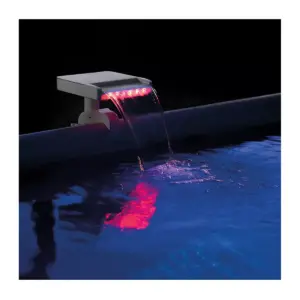 Intex 28090E Innovative Hydroelectric 3 Multi Colored LED Relaxing Waterfall Cascade Above Ground Swimming Pool Attachment, White
