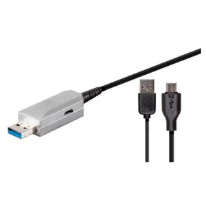 Monoprice USB-A to USB-A Female 3.0 Extension Cable - 164.0 Feet - Silver | Fiber Optic - SlimRun